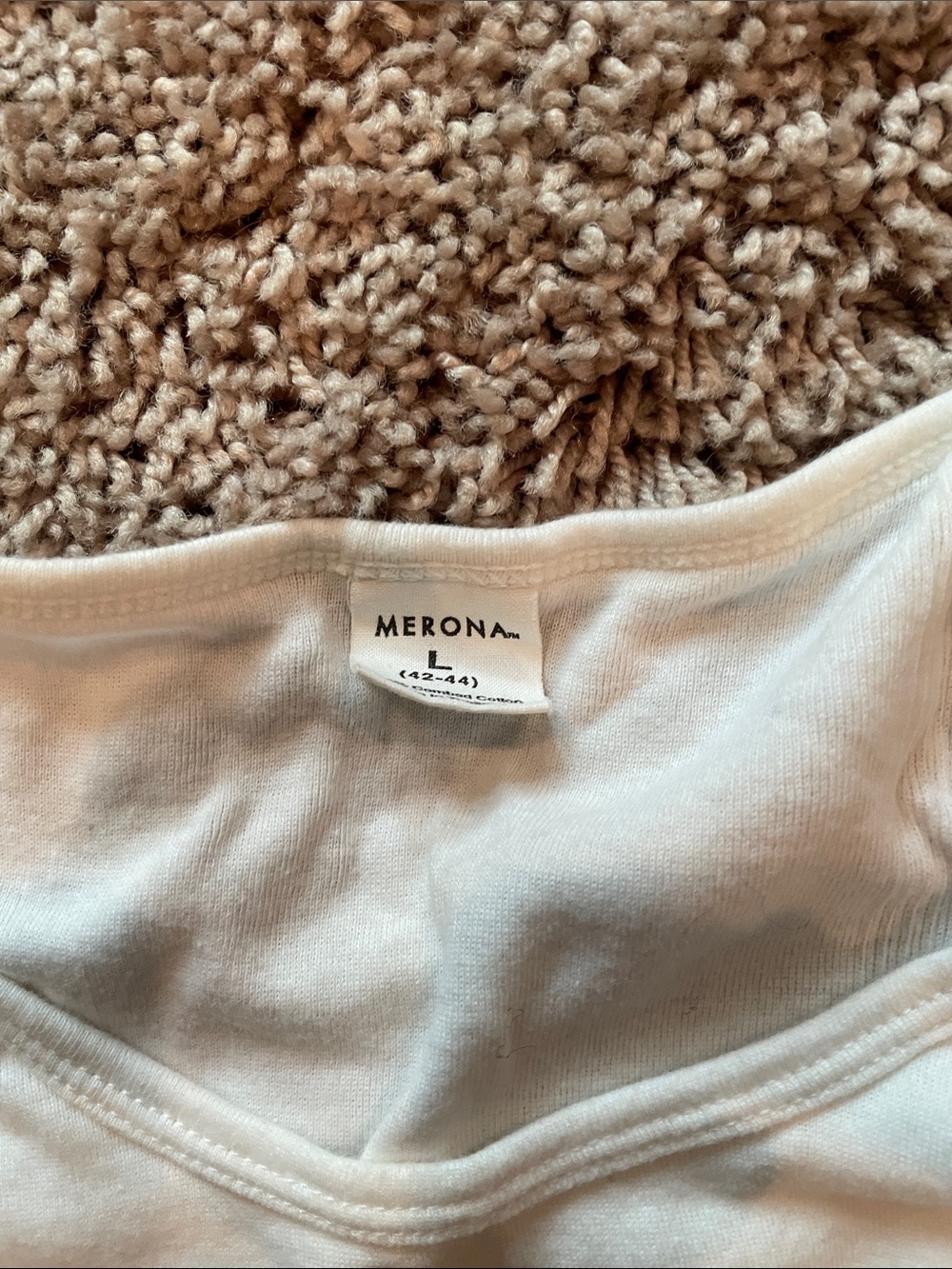 Men's Merona White Ribbed Tank Top size large - Picture 2 of 2